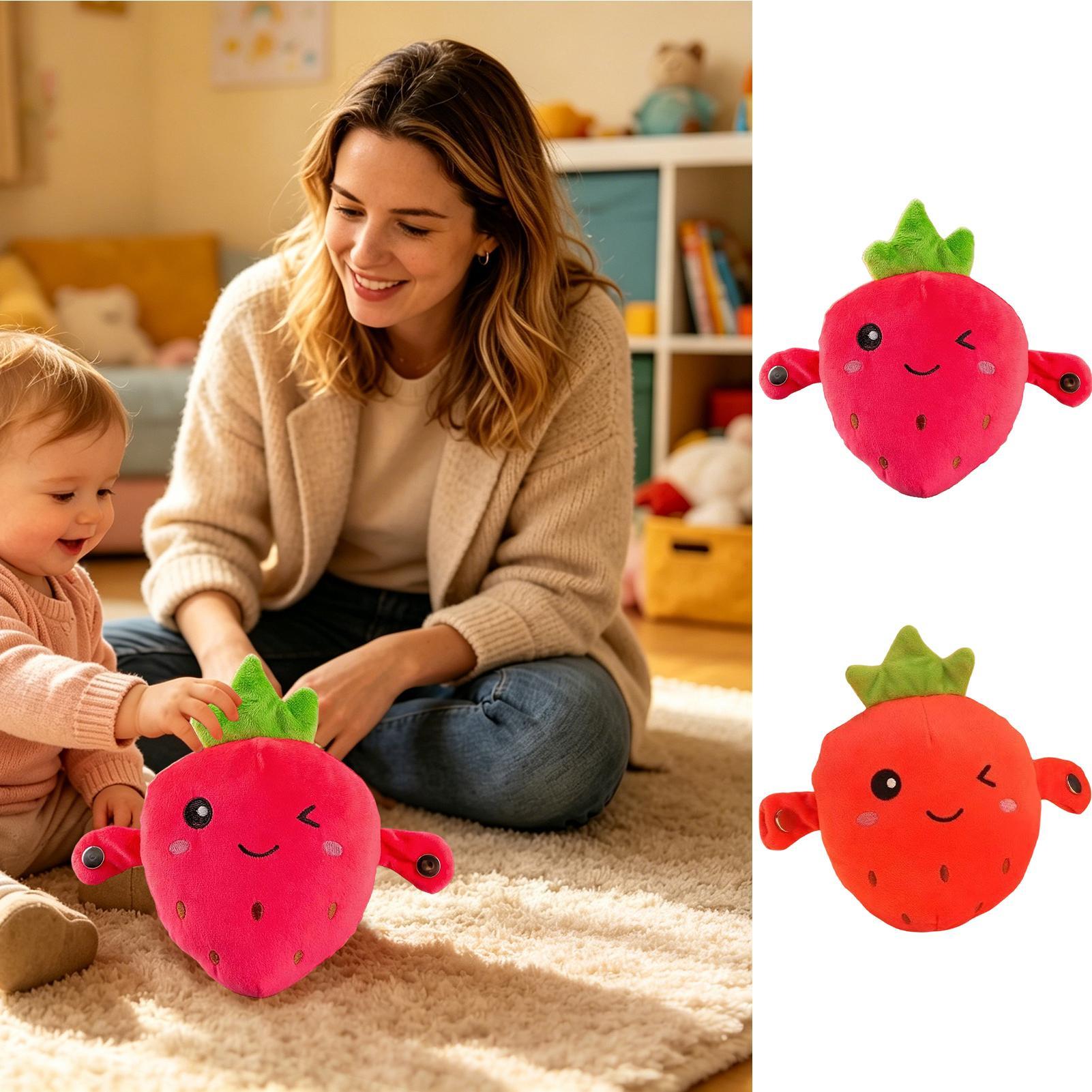 Kids Education Movies - Aardbeienpluche knuffel Educatieve sensorische interactieve pop