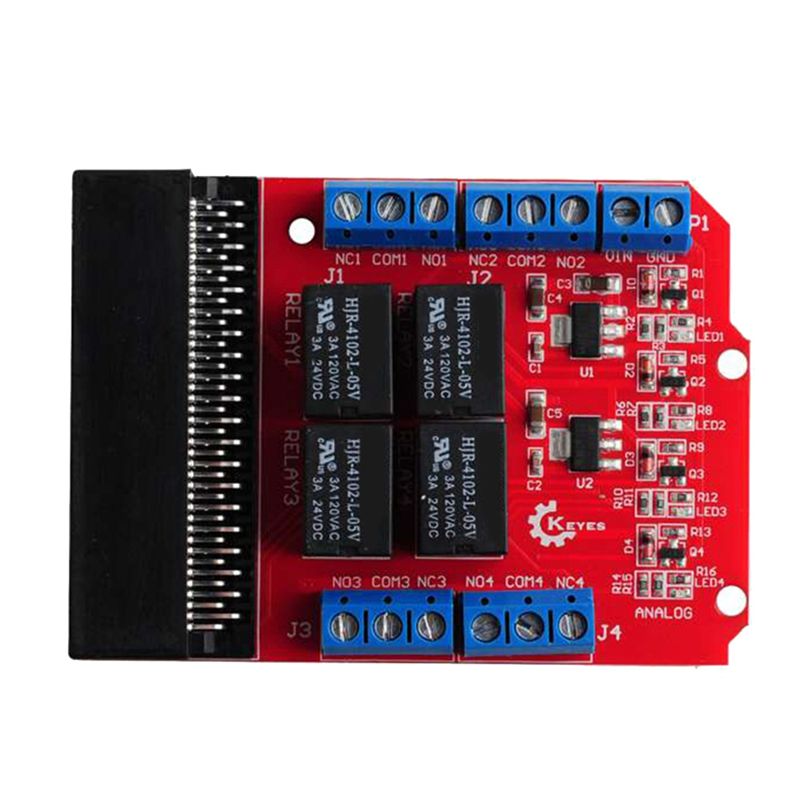 Kids Education Channel - TCE Microbit 4-kanaals relaismodule Shield 5V