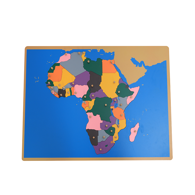 Kids Education Tools - Houten kaartpuzzel van Afrika Montessori Vroeg