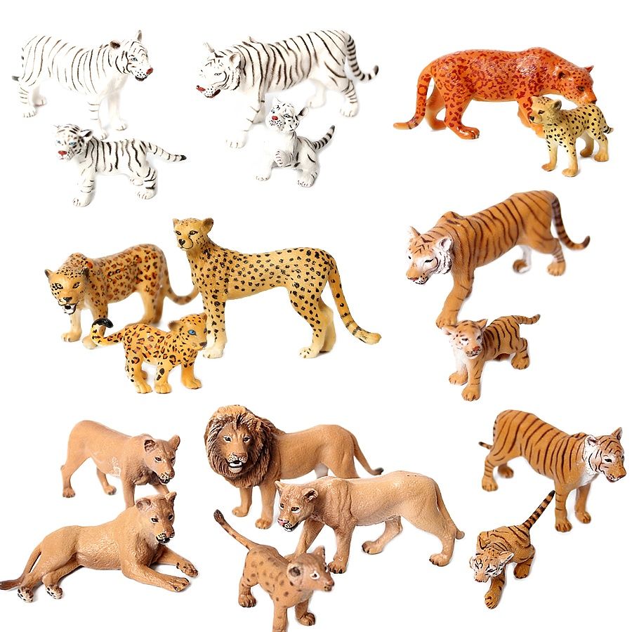 Kingdom Kids Education - Echte wilde dierenfiguren: witte tijgerin, luipaard,