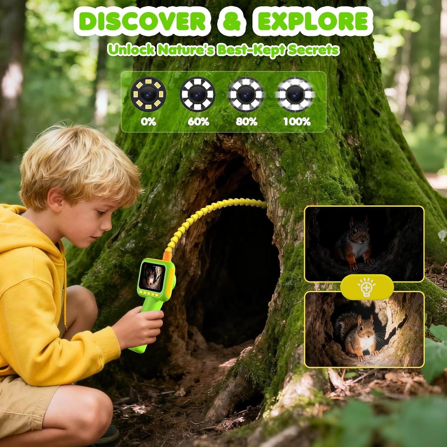 Kids Education Yes - Endoscoop voor kinderen, borescoop slangencamera speelgoed