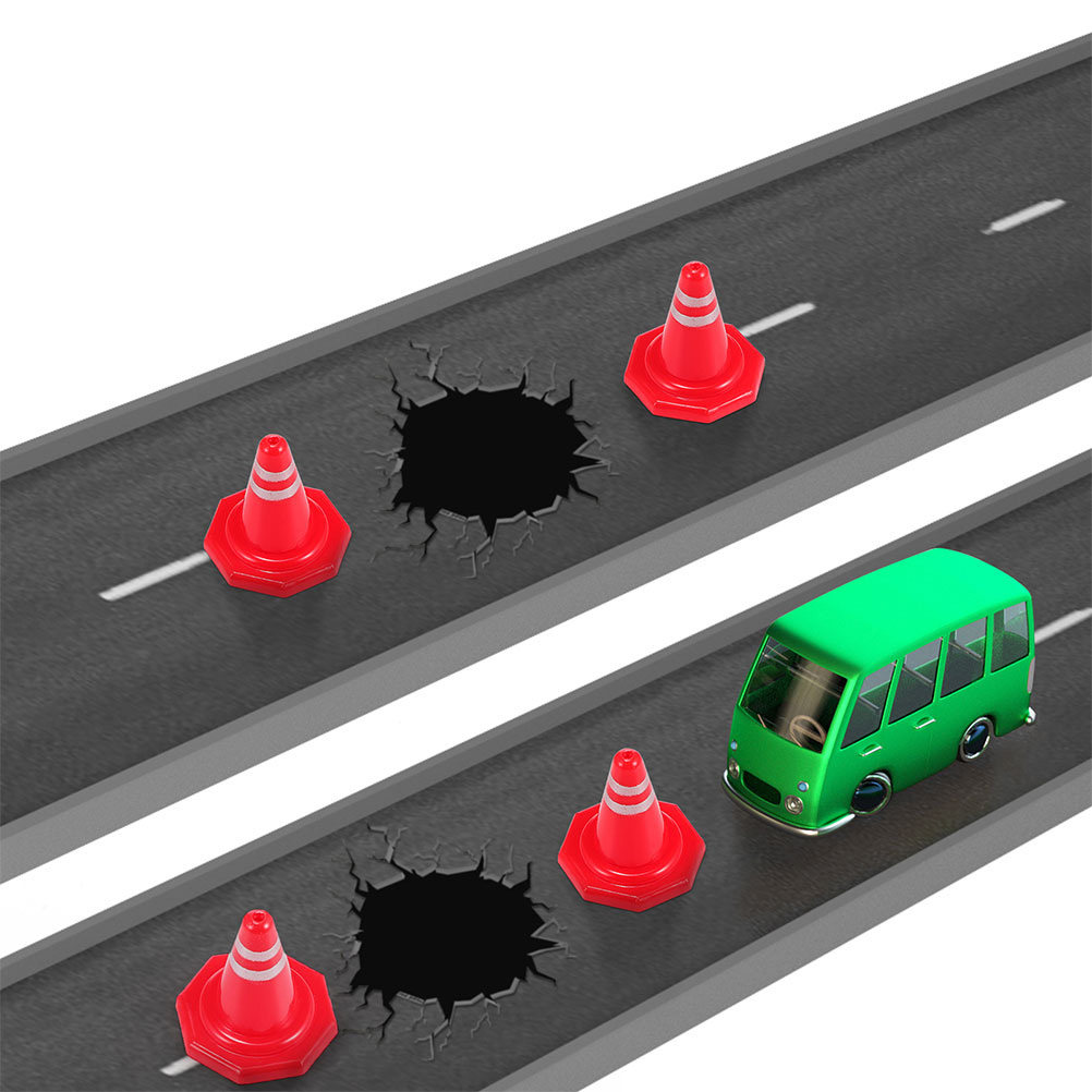 Kids Education In Us - 24 stuks mini-verkeerskegels, rood PP-materiaal, compact