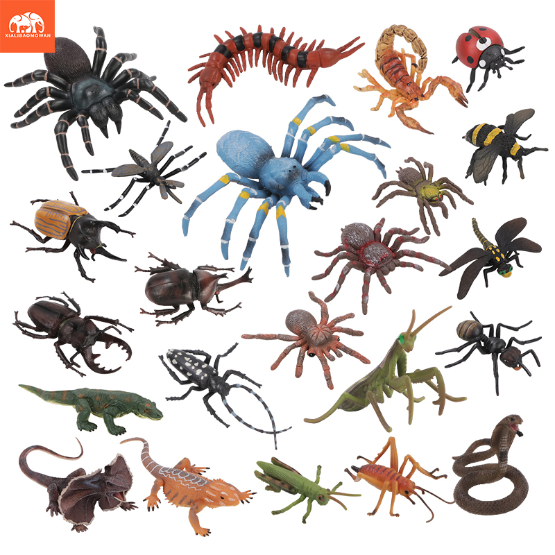 Kids Education Movies - Educatieve simulatie insecten- en wilddierenfigurenset -